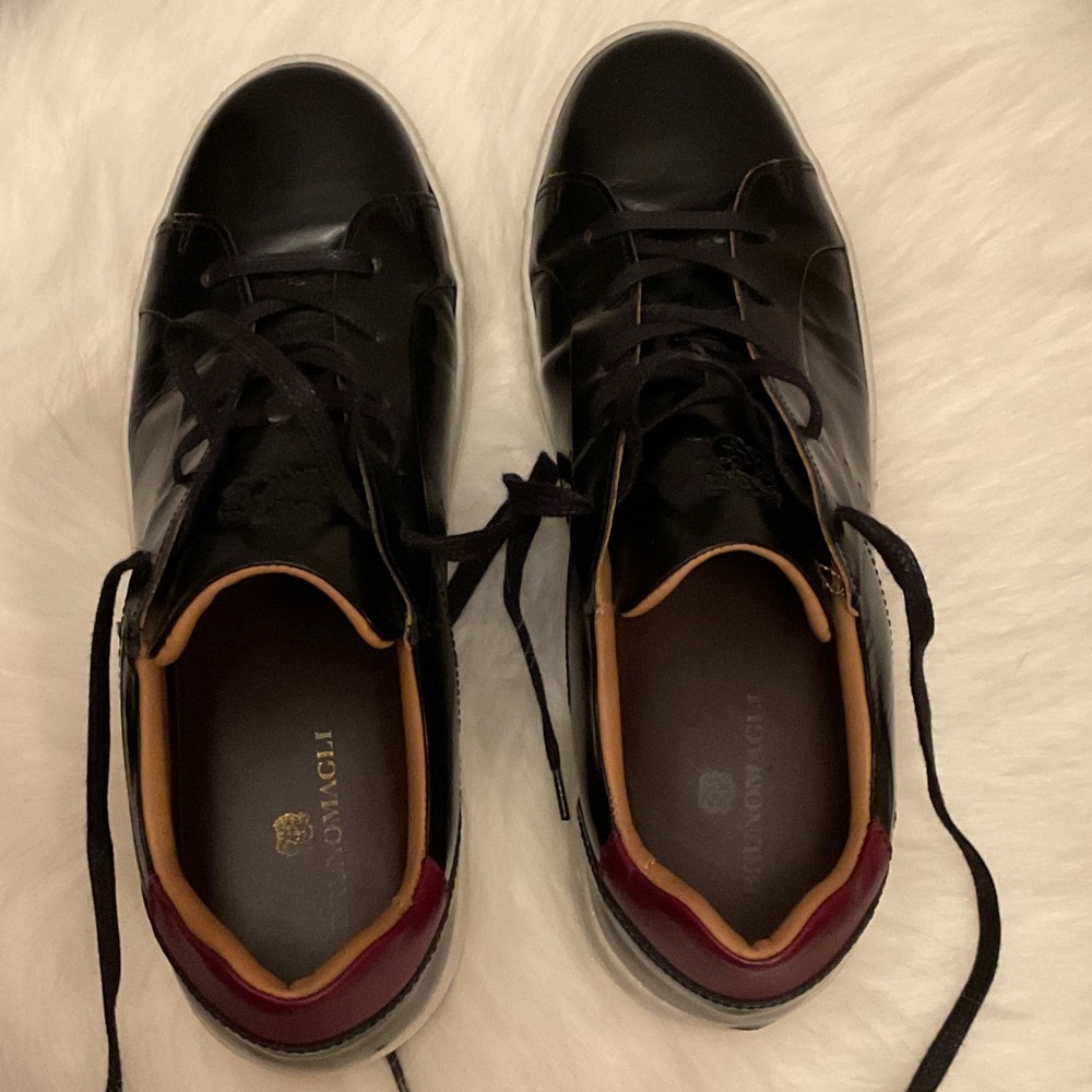 Bruno Magli black and maroon sneakers size 8 1/2